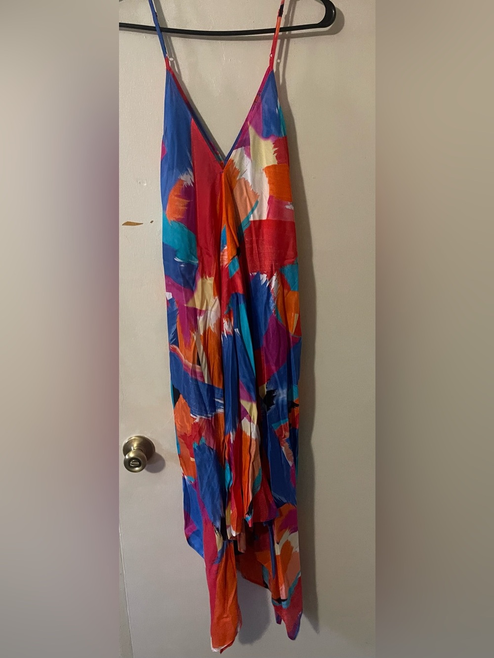 Anthropologie Bold Abstract Maxi Dress in Blue & Orange